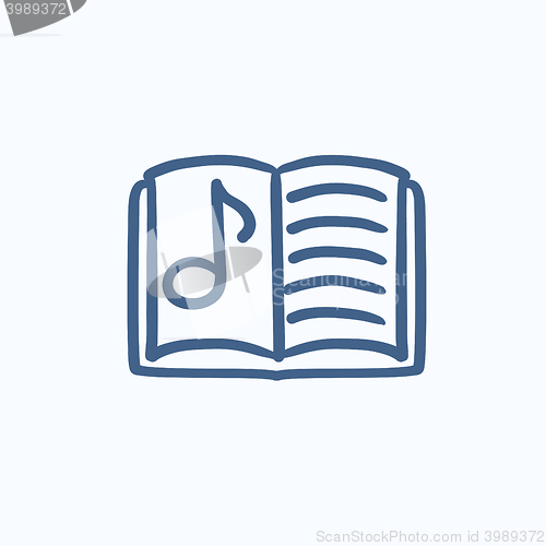 Image of Music book sketch icon.