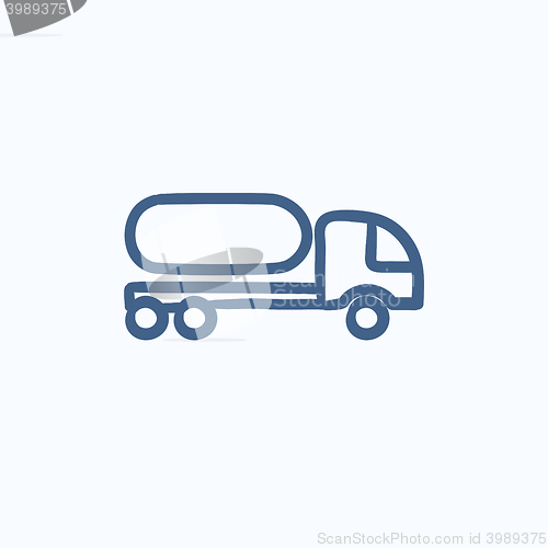 Image of Fuel truck sketch icon.