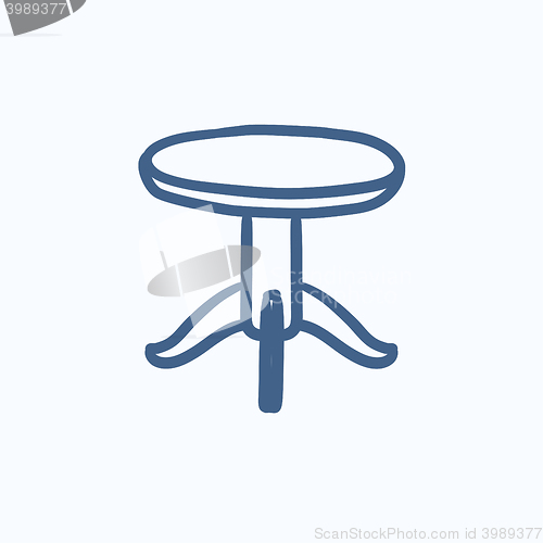 Image of Round table sketch icon.