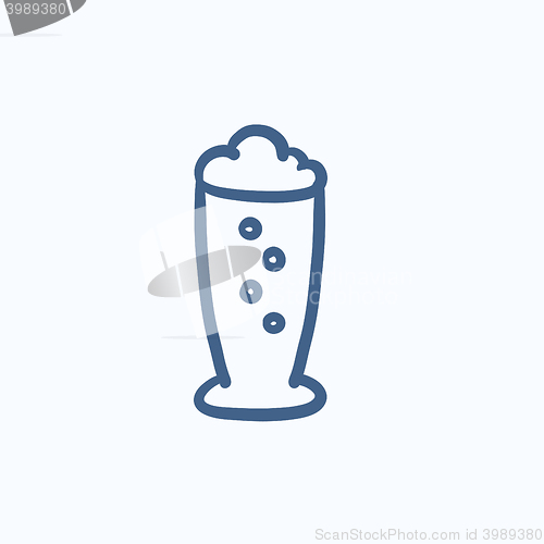 Image of Glass of beer sketch icon.