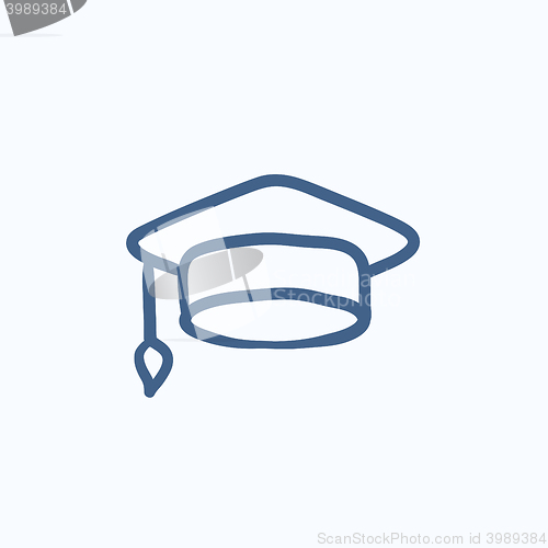 Image of Graduation cap sketch icon.