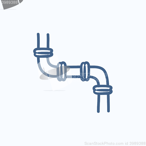 Image of Water pipeline sketch icon.