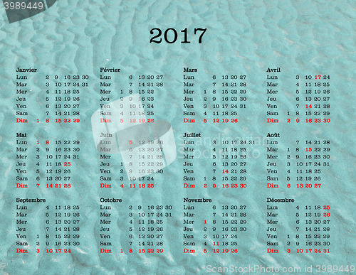 Image of Year 2017 calendar - France with sea background