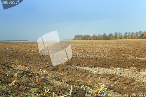 Image of plowed field , agricultural