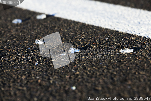 Image of glass on the pavement