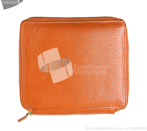 Image of orange pencil case isolated
