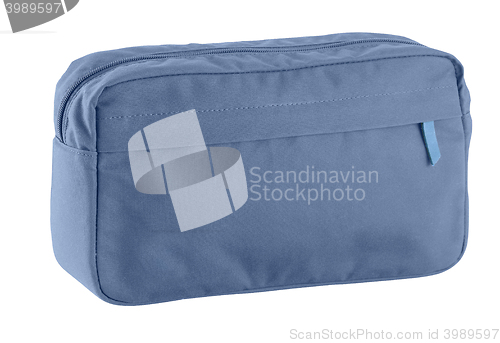 Image of A cute blue cosmetic bag