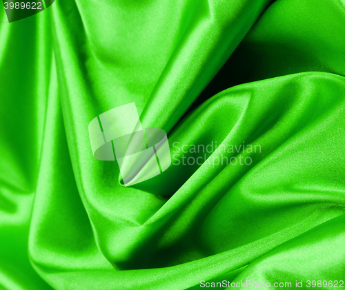 Image of green silk background