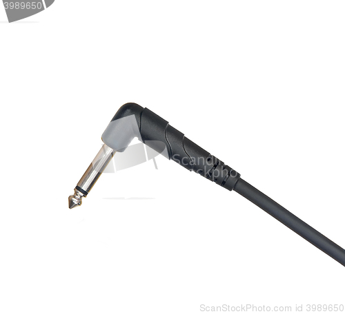 Image of Guitar audio jack with black cable 