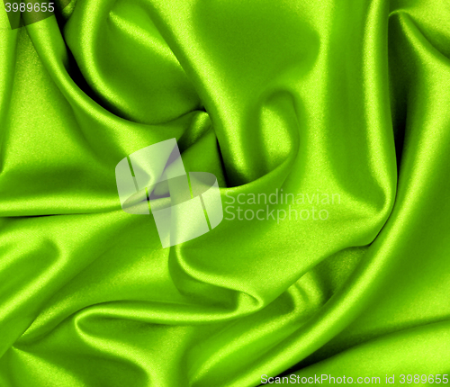 Image of Smooth elegant green silk