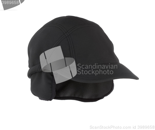 Image of Fine wool black baseball style cap