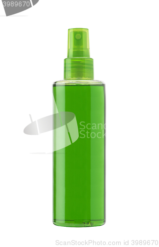 Image of Green plastic bottle isolated 