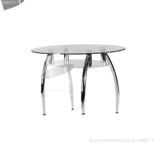 Image of modern glass table isolated on white background