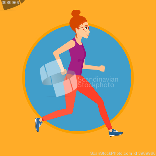 Image of Young woman running.