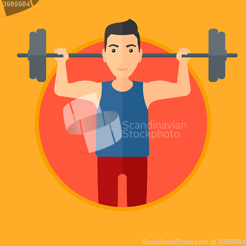 Image of Man lifting barbell.