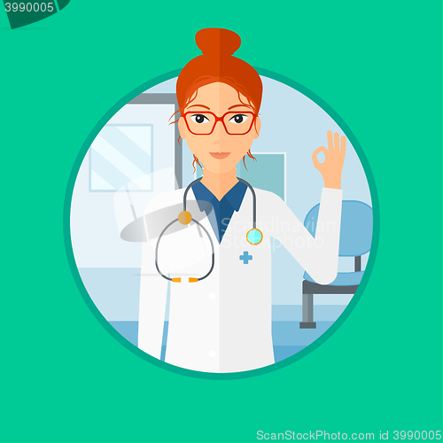 Image of Doctor showing ok sign.