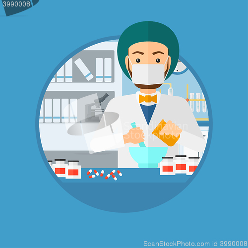 Image of Pharmacist preparing medication.