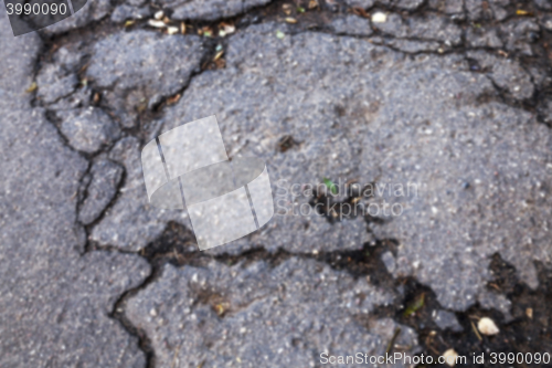 Image of the broken asphalt