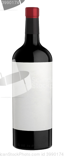 Image of red wine and a bottle isolated