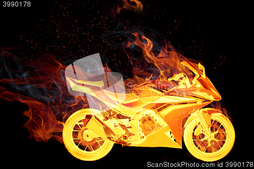 Image of bike in fire