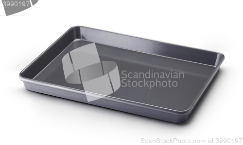 Image of empty black food tray 