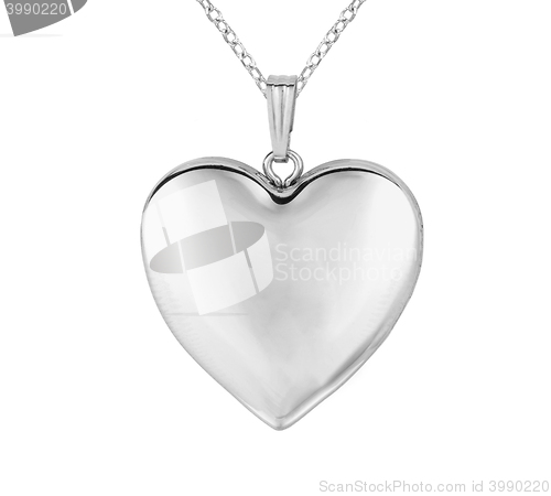 Image of Silver pendant in shape of heart