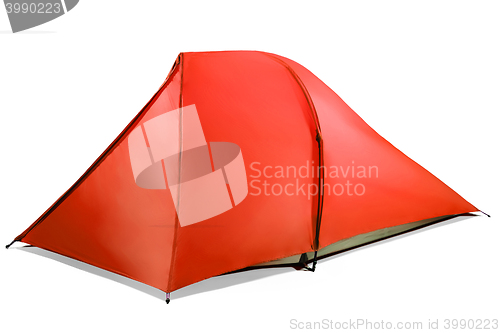 Image of red tent isolated