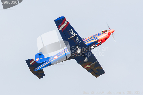 Image of LEEUWARDEN, THE NETHERLANDS - JUNE 10, 2016: Austian PC-7 Pilatu