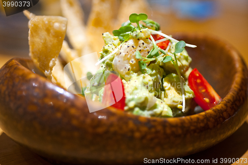 Image of avocado and shrimps salad 