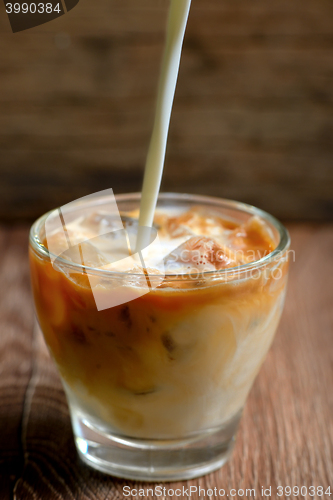 Image of Iced coffee on wooden table