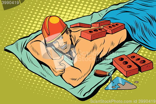 Image of Spa Builder worker bricks