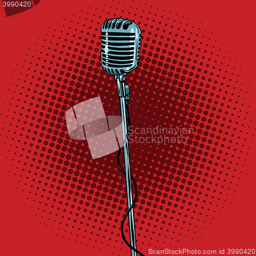 Image of retro microphone and stand