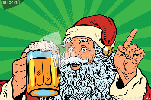 Image of Santa Claus with beer