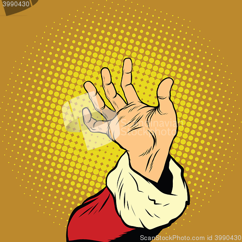 Image of Hand of Santa Claus, New year and Christmas