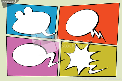 Image of Set cartoon cloud bubble