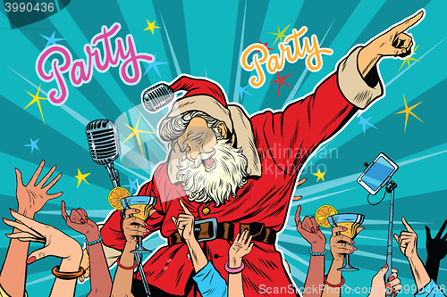 Image of Christmas party Santa Claus singer