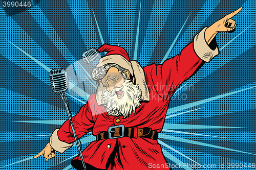 Image of Santa Claus superstar singer on stage
