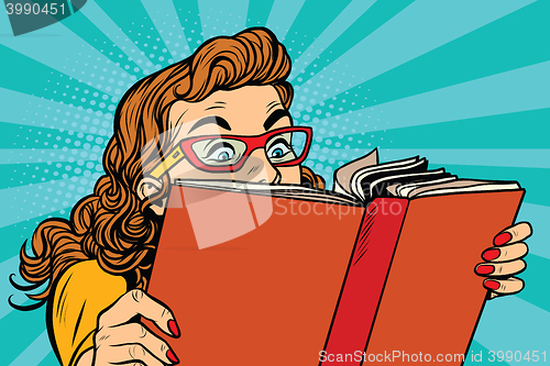 Image of Young lady reading a book