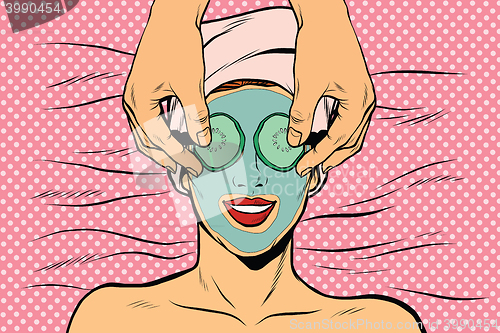Image of Woman with fruit beauty mask