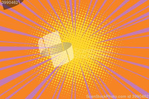 Image of The sun comic book retro pop art background