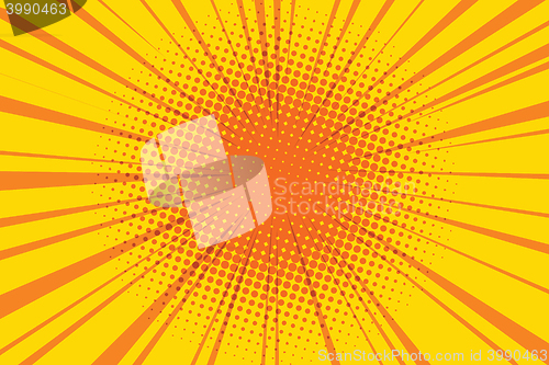 Image of The sun comic book retro pop art background