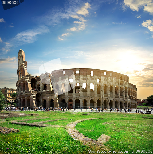 Image of Great colosseum at sunset