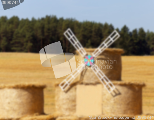 Image of stack of straw in the field