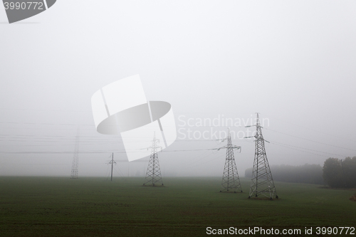 Image of High-voltage power poles