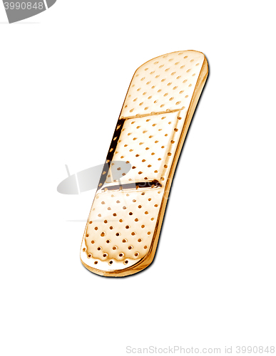 Image of nipped the gold tag on a white background
