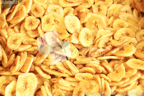 Image of dried banana slices texture