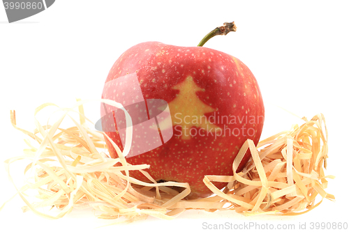 Image of apple with christmas symbols