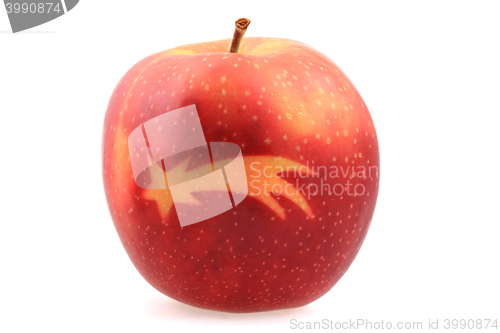 Image of apple with christmas symbols