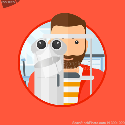 Image of Patient during eye examination.