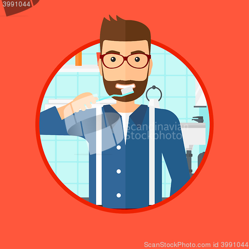 Image of Man brushing teeth.